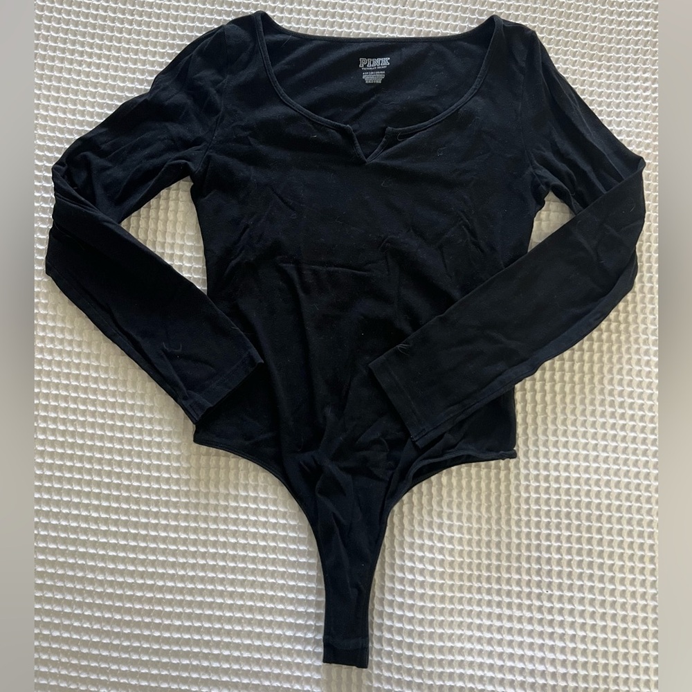 VS Pink Black Bodysuit - size Small